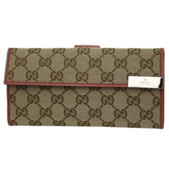 Gucci Long Wallet Beige PinkContinental Wallet Logo Metal - Picture 1 of 3
